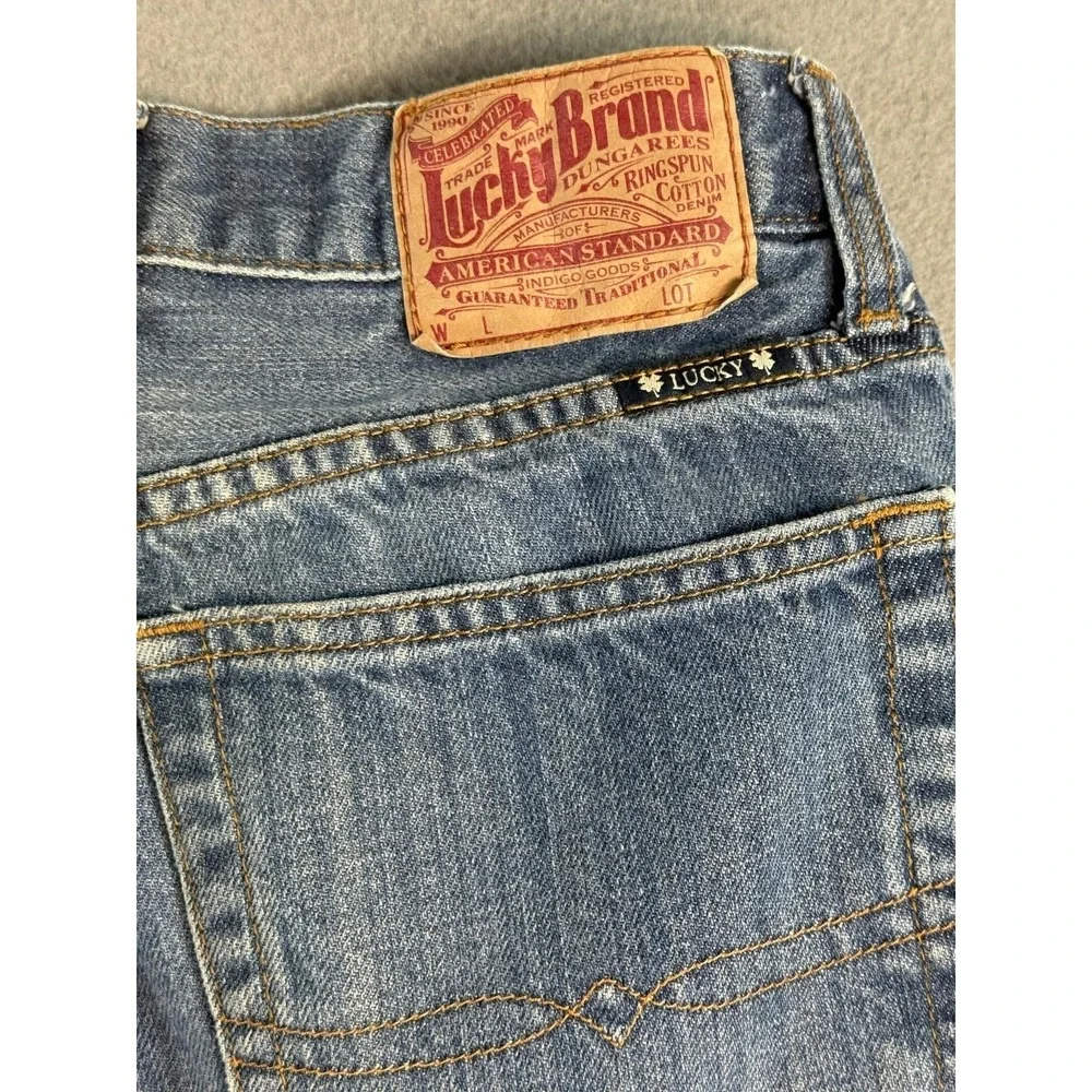 Lucky Brand 181 Jeans Mens 32x32 Medium Wash Blue Relaxed Straight Denim Casual